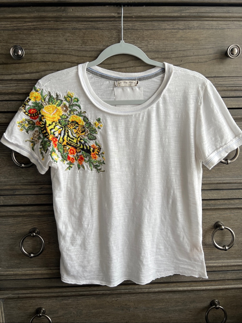 Free People We The Free 'In The Wild' Tiger Embellished Tee Medium